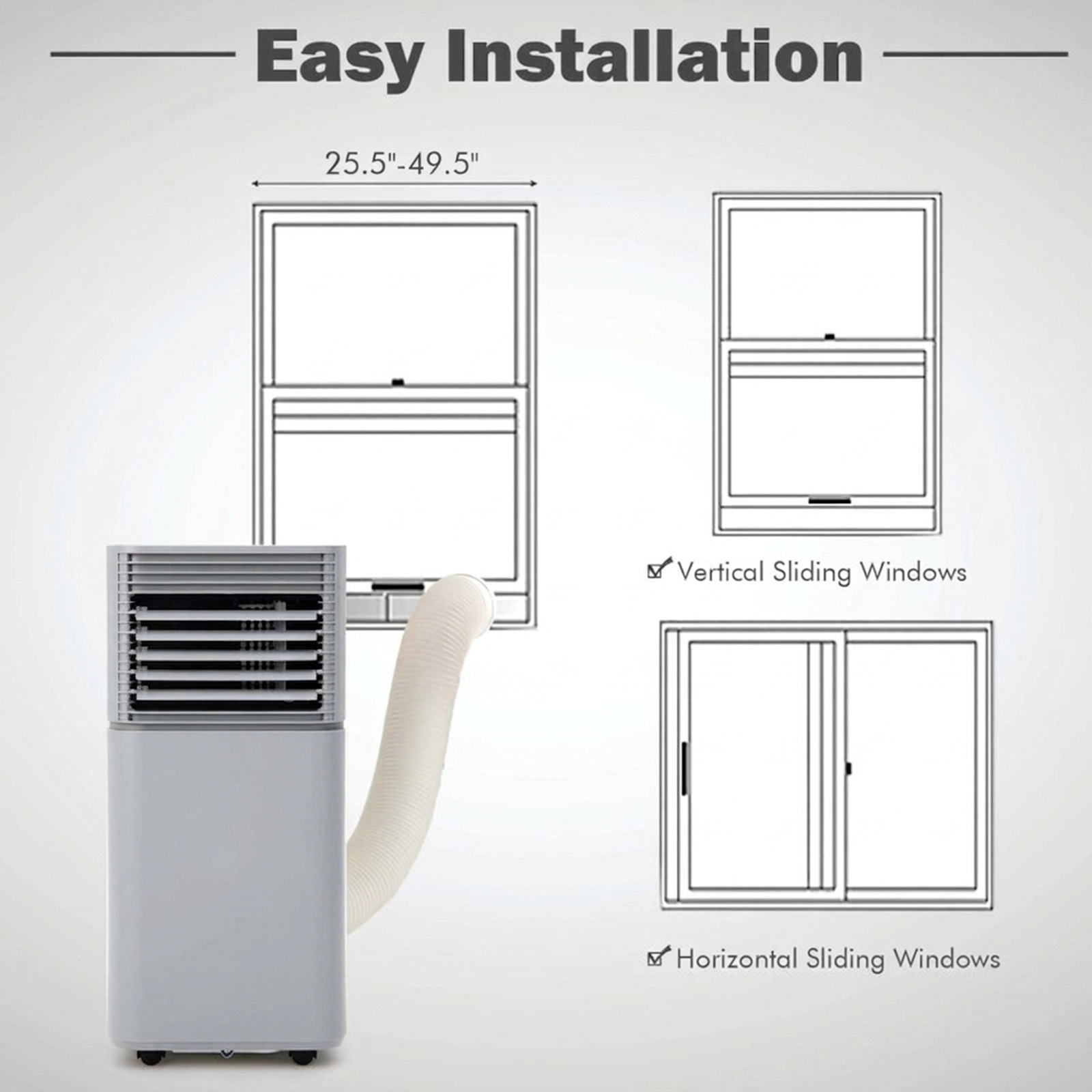 SUGIFT 8000 BTU 3-in-1 Portable Air Cooler with Dehumidifier and Fan Mode 230-sq-ft Coverage 40-Pint Dehumidifier Gray