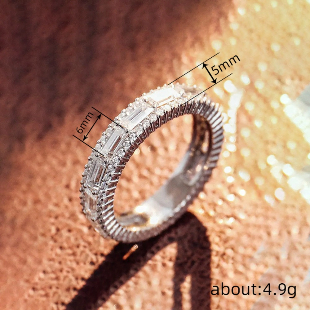 3-Layer Cubic Zirconia Engagement Ring for Women