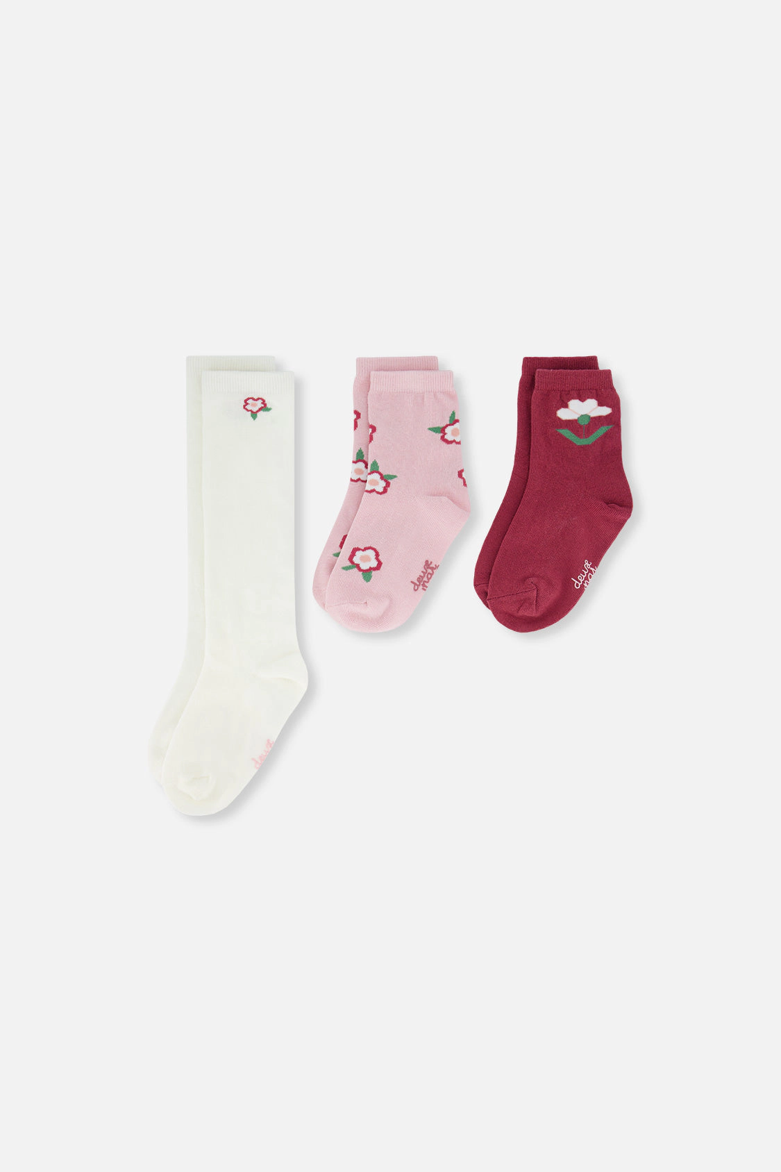 Deux par Girls Floral Detail Ribbed Socks