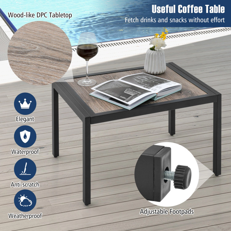 Hivvago 3 Pieces Patio Chaise Lounge Chair And Table Set For Poolside Yard
