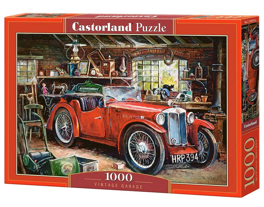 CASTORLAND 1000 Piece Jigsaw Puzzle, Vintage Garage, automobile, Classic car, Adult Puzzle, Castorland C-104574-2