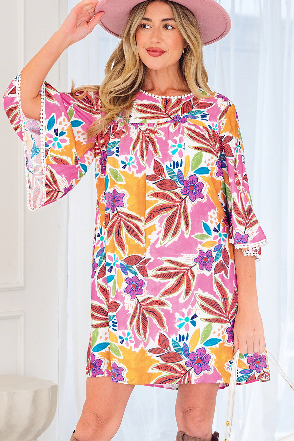 Threaded Pear Women's Emersyn Sleeve Swing Mini Dress