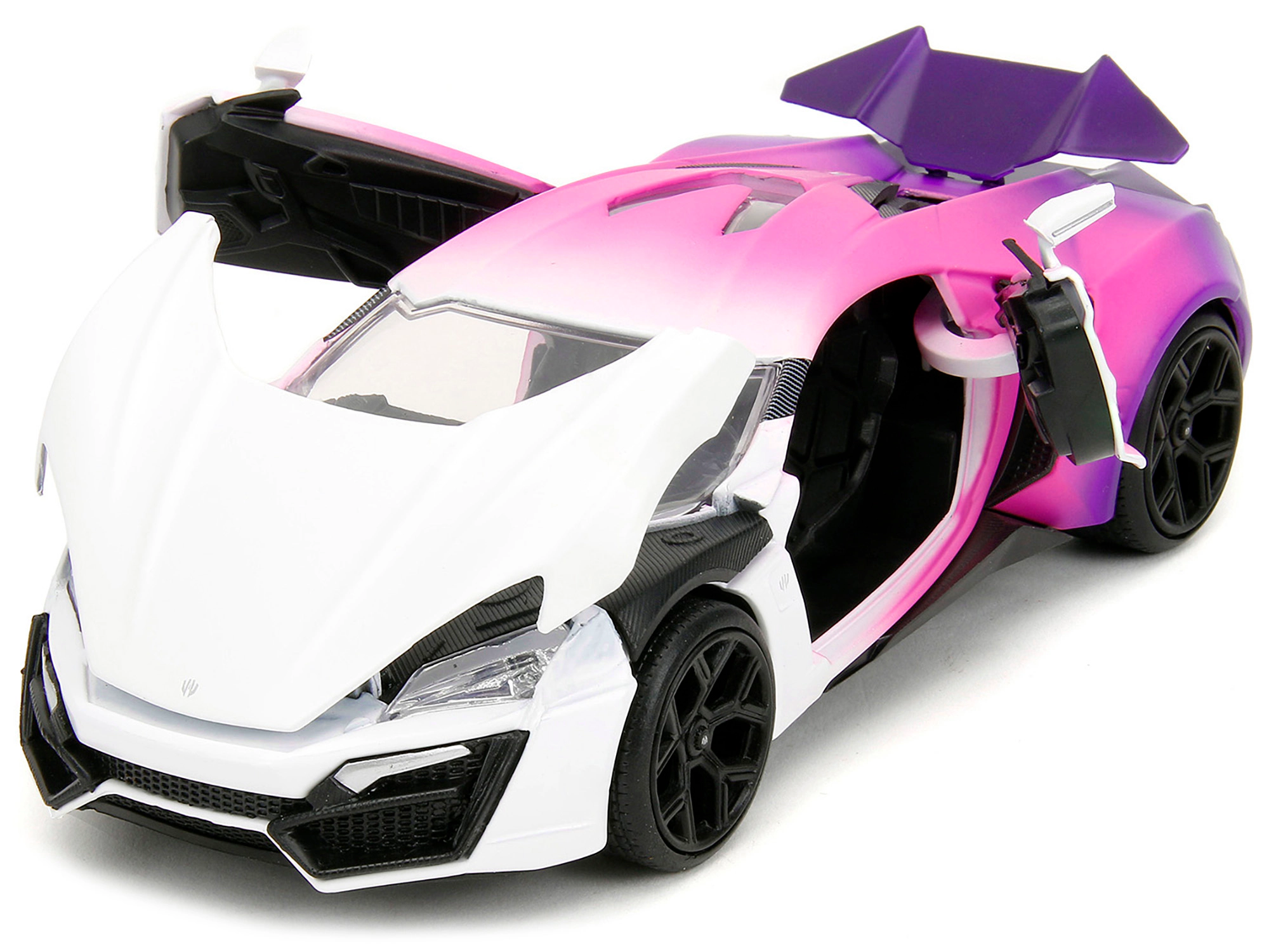 Jada Lykan Hypersport White Pink and Purple Gradient "Pink Slips" Series 1/24 Diecast Model Car by Jada