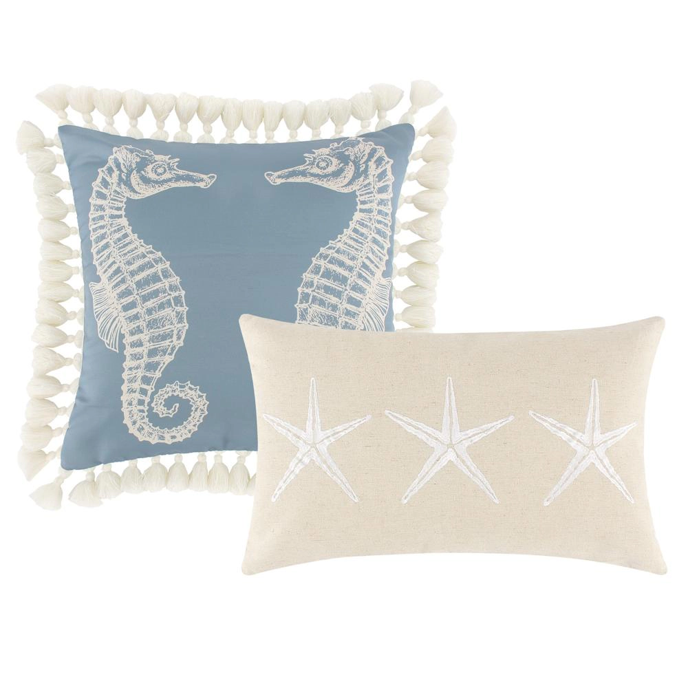 Greenland Home Atlantis Pillow Sham Set - 2-Piece - 12x20" and 18x18", Multi