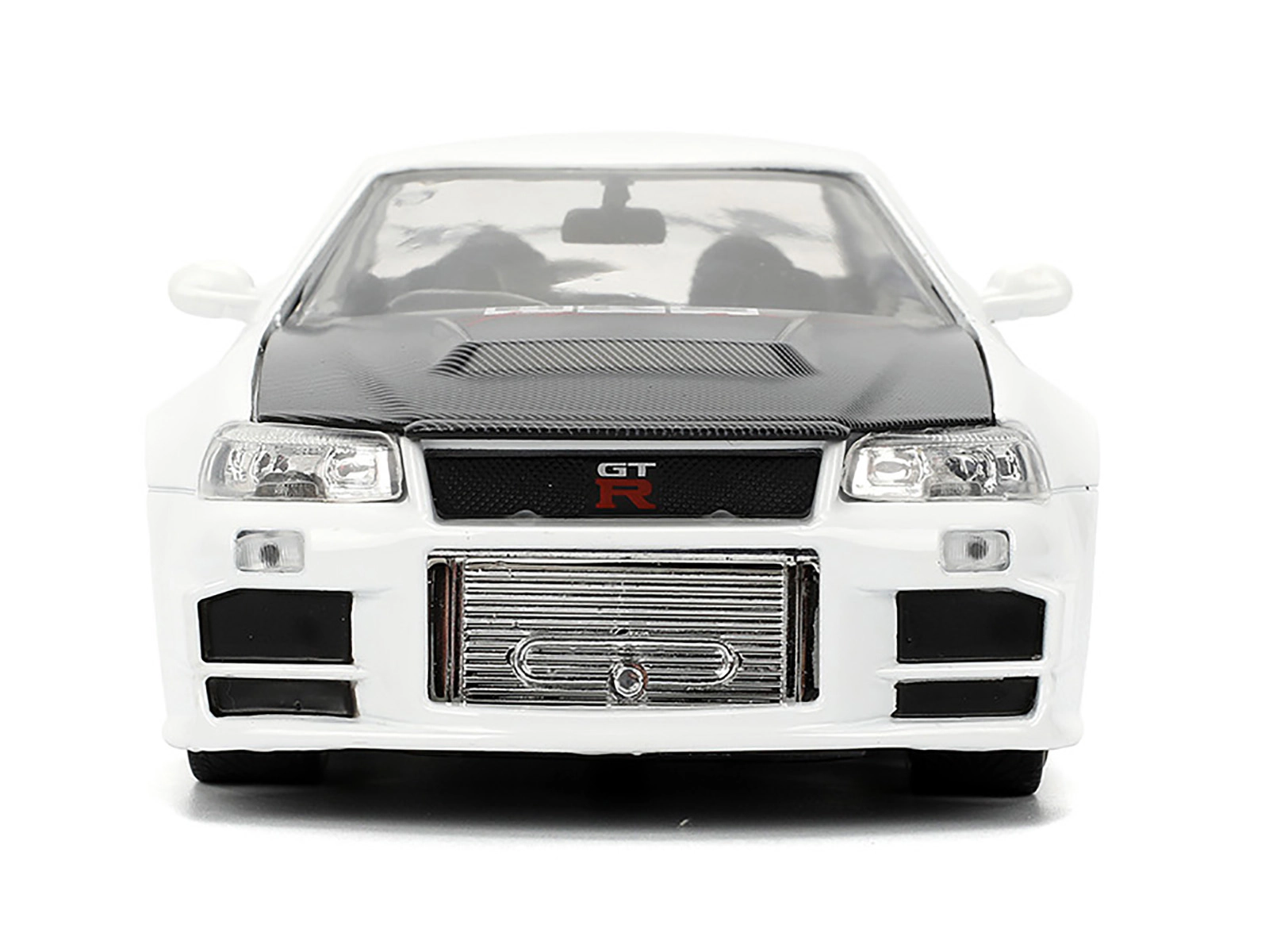 Jada 2002 Nissan Skyline GT-R (R34) RHD (Right Hand Drive) "HKS Power" White with Carbon Hood and Graphics