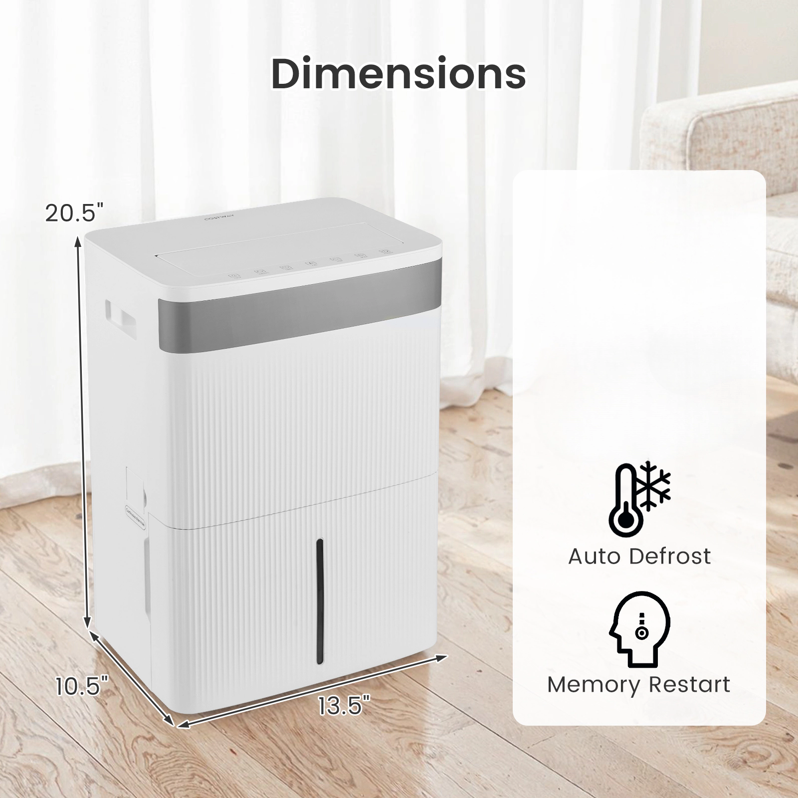 SlickBlue 96 Pint Dehumidifier for 5500 Sq.Ft with Smart Humidity Control and Display