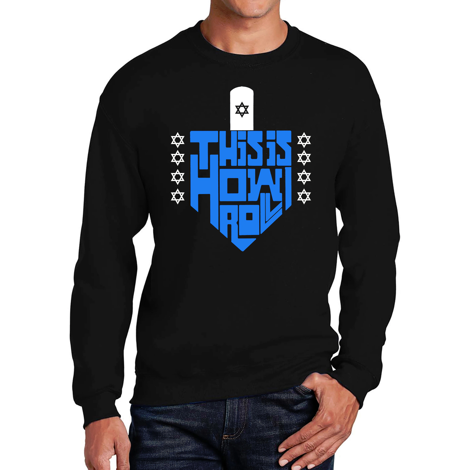 LA Pop Art This Is How I Roll - Men's Word Crew Sweatshirt