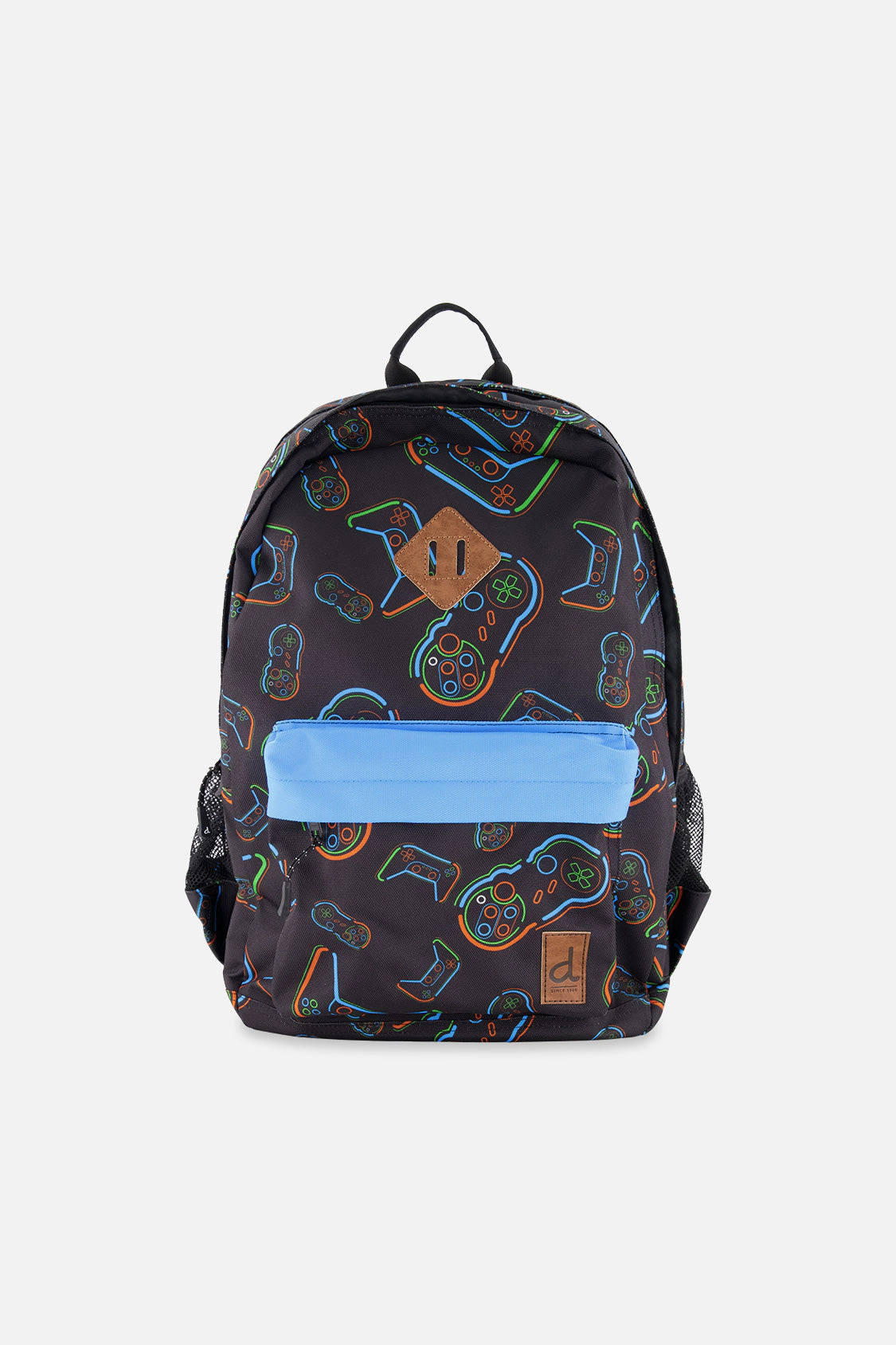 Deux par Deux Boys Game Controller Print Two-Compartment Backpack with Padded Laptop Sleeve