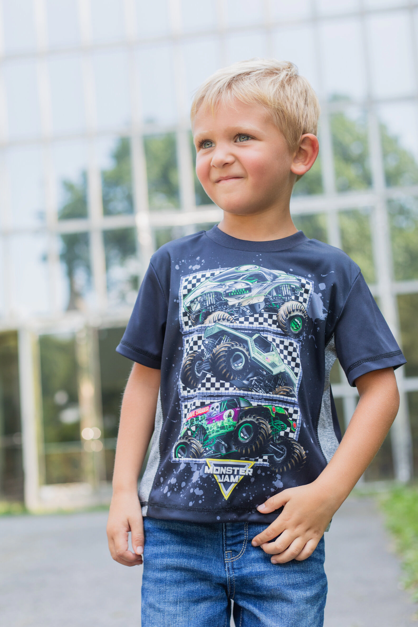 Monster Jam Boys' 3-Pack Short Sleeve Athletic T-Shirts