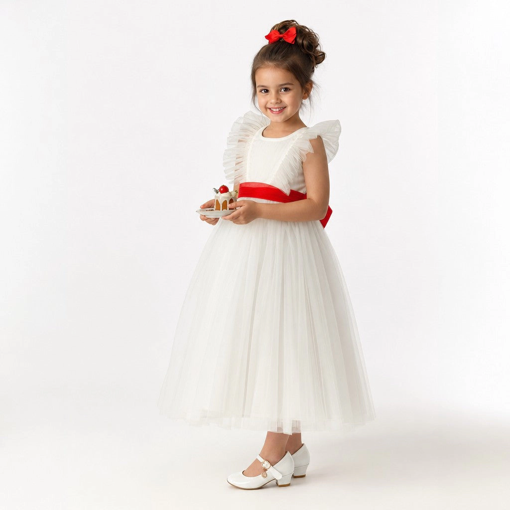 Faeella Girls Enchanted Snow Princess Gown