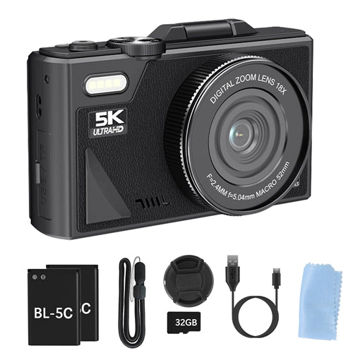 GBruno 5K 75MP Anti-Shake Digital Camera With WiFi