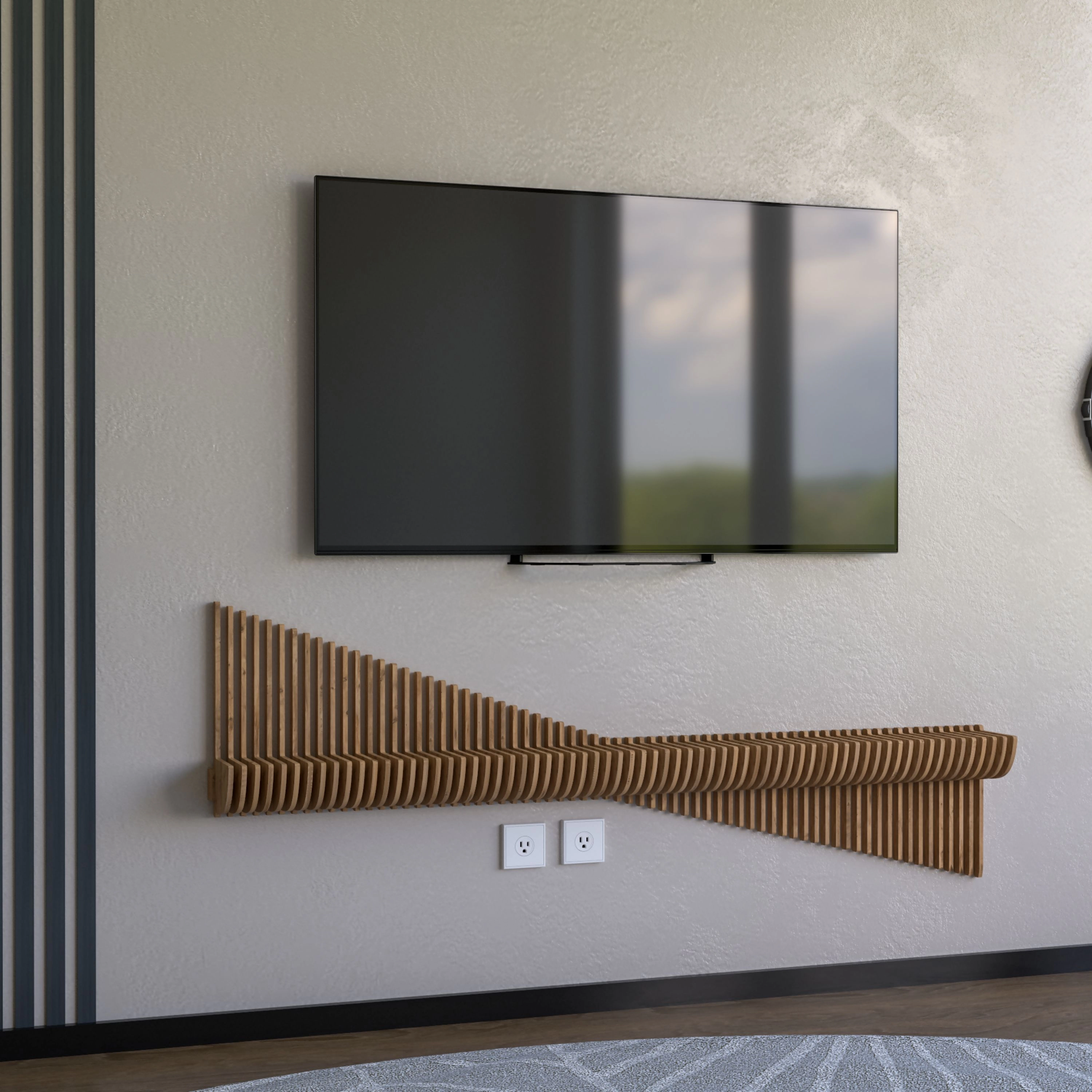 Wear Sierra Parametric 60" 3D Wavy Floating Shelf