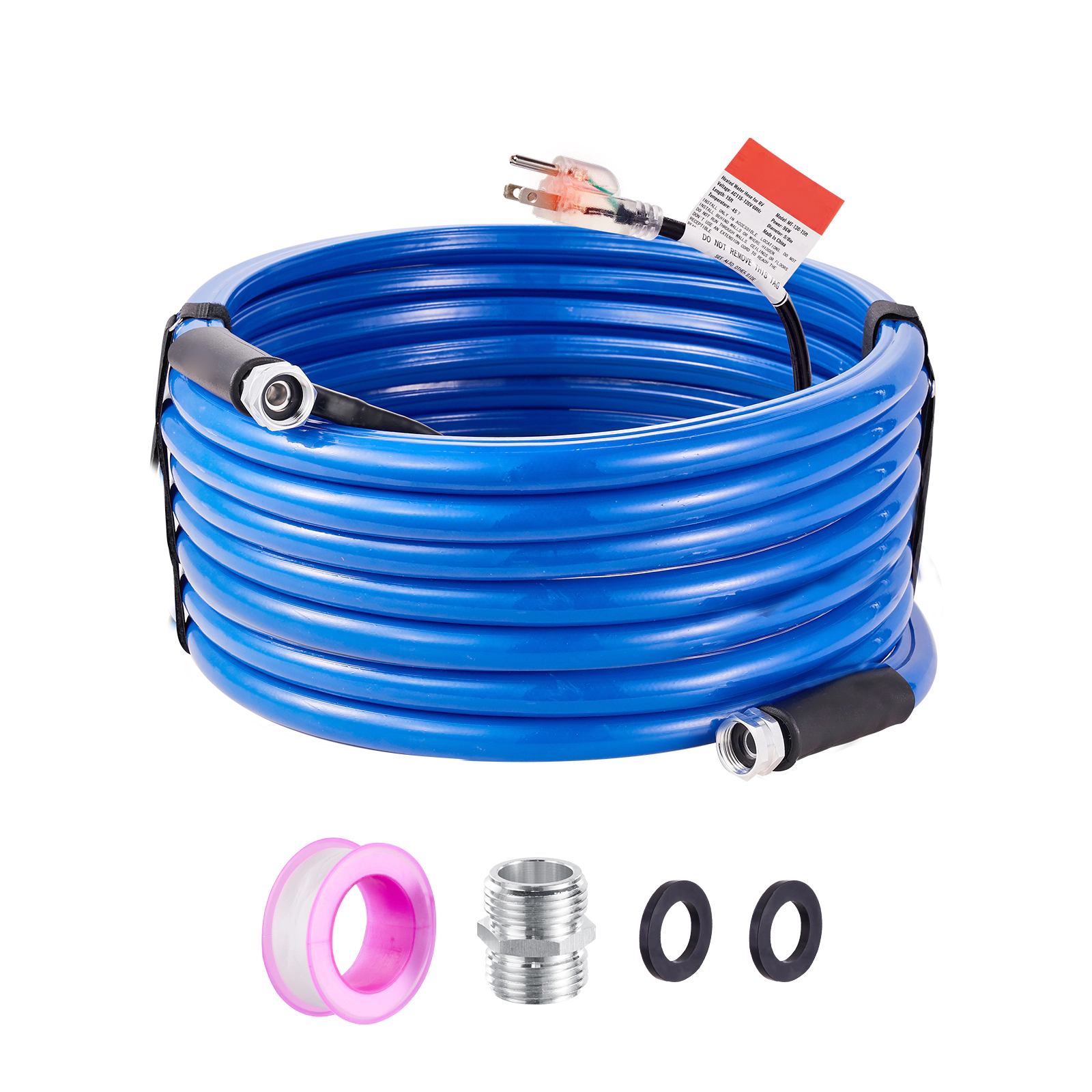 HONGGE 50ft Heated RV Water Hose, Self-Regulating, Freeze-Proof to -45°F, 5/8" ID, 3/4" GHT Adapter, Lead & BPA Free