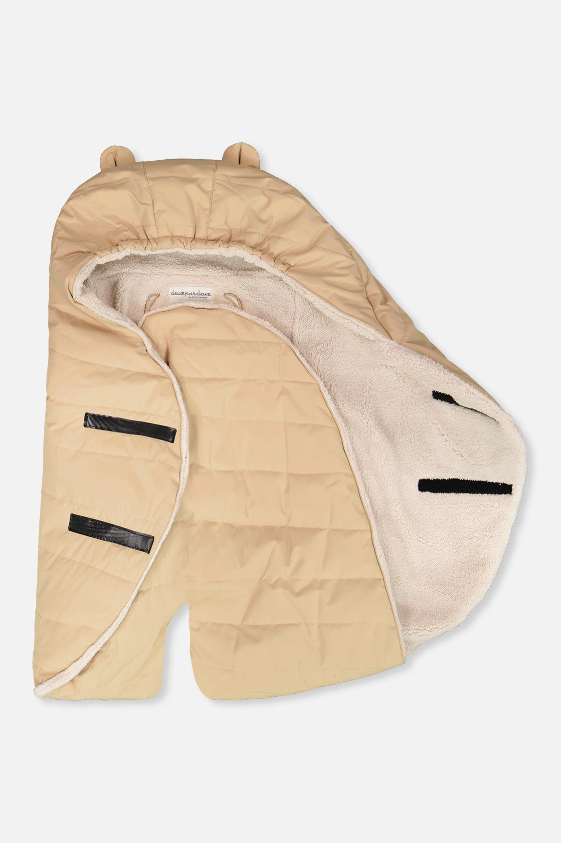 Deux par Unisex Quilted Nido Wrap with Bear-Ear Hood for Bassinet, Car Seats and Strollers