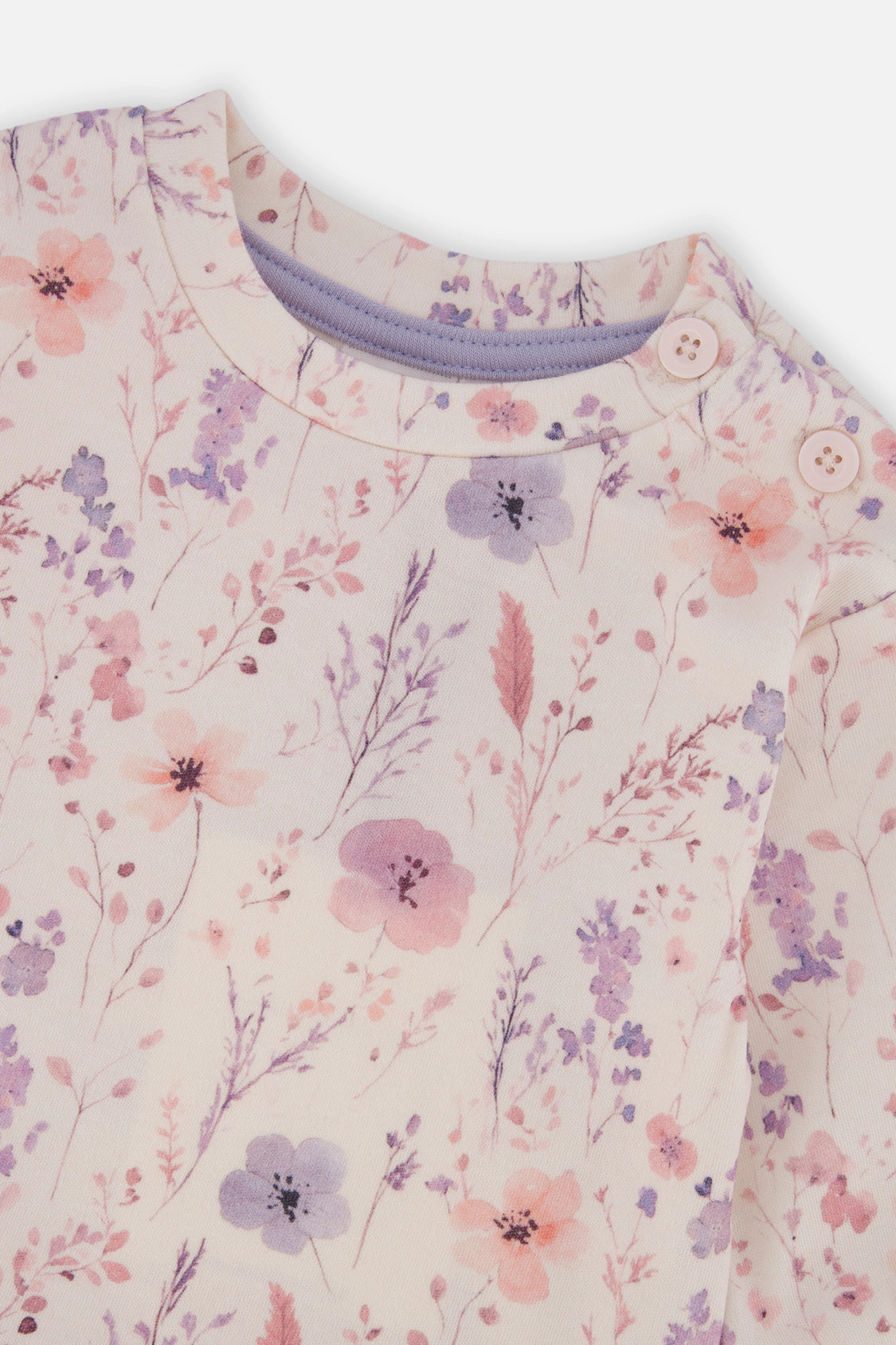 Deux par Girls Organic Cotton Pants and Top Set with Printed Flowers