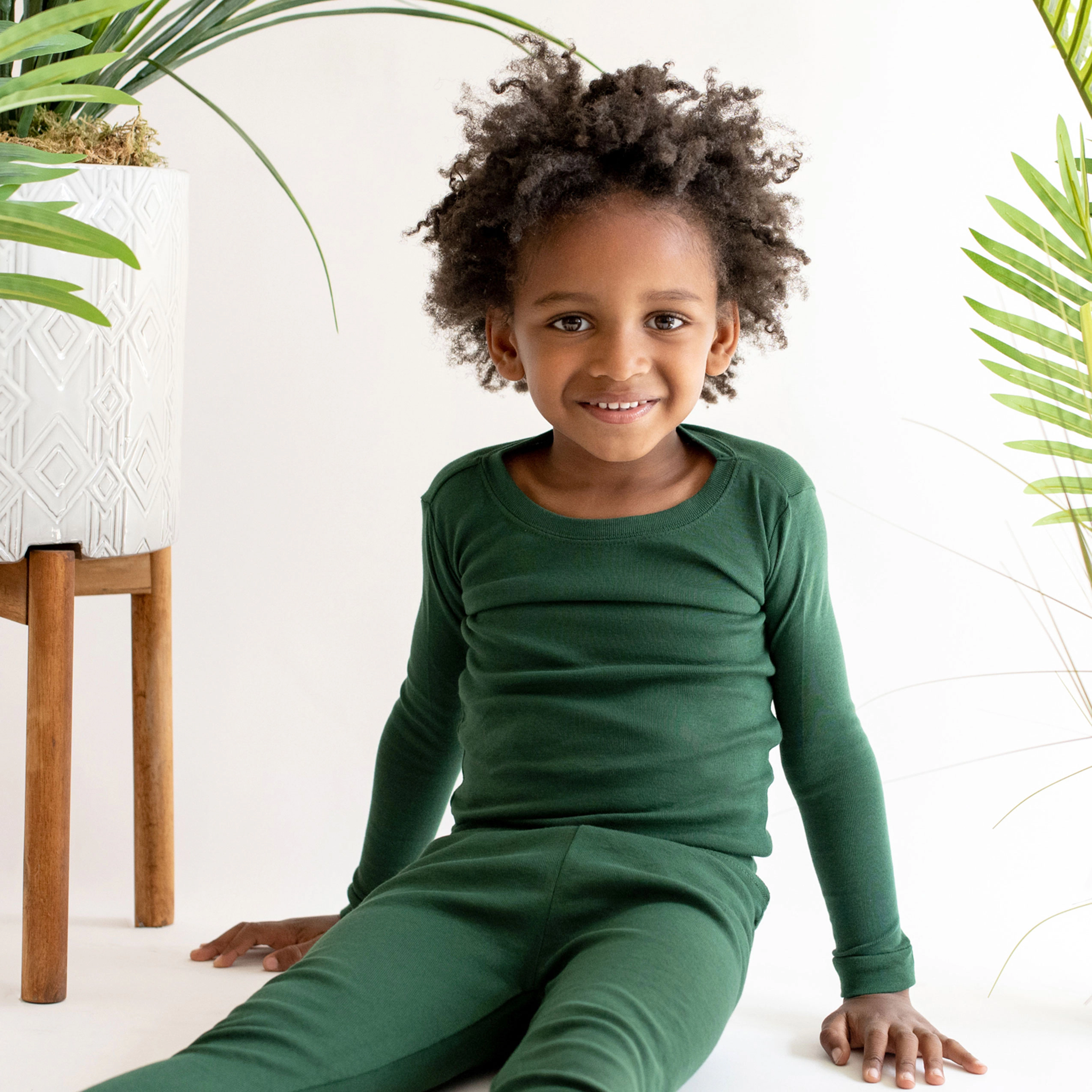 Leveret Toddler/Kids 2-pc Boho Solid Cotton Snug Fit Pajamas