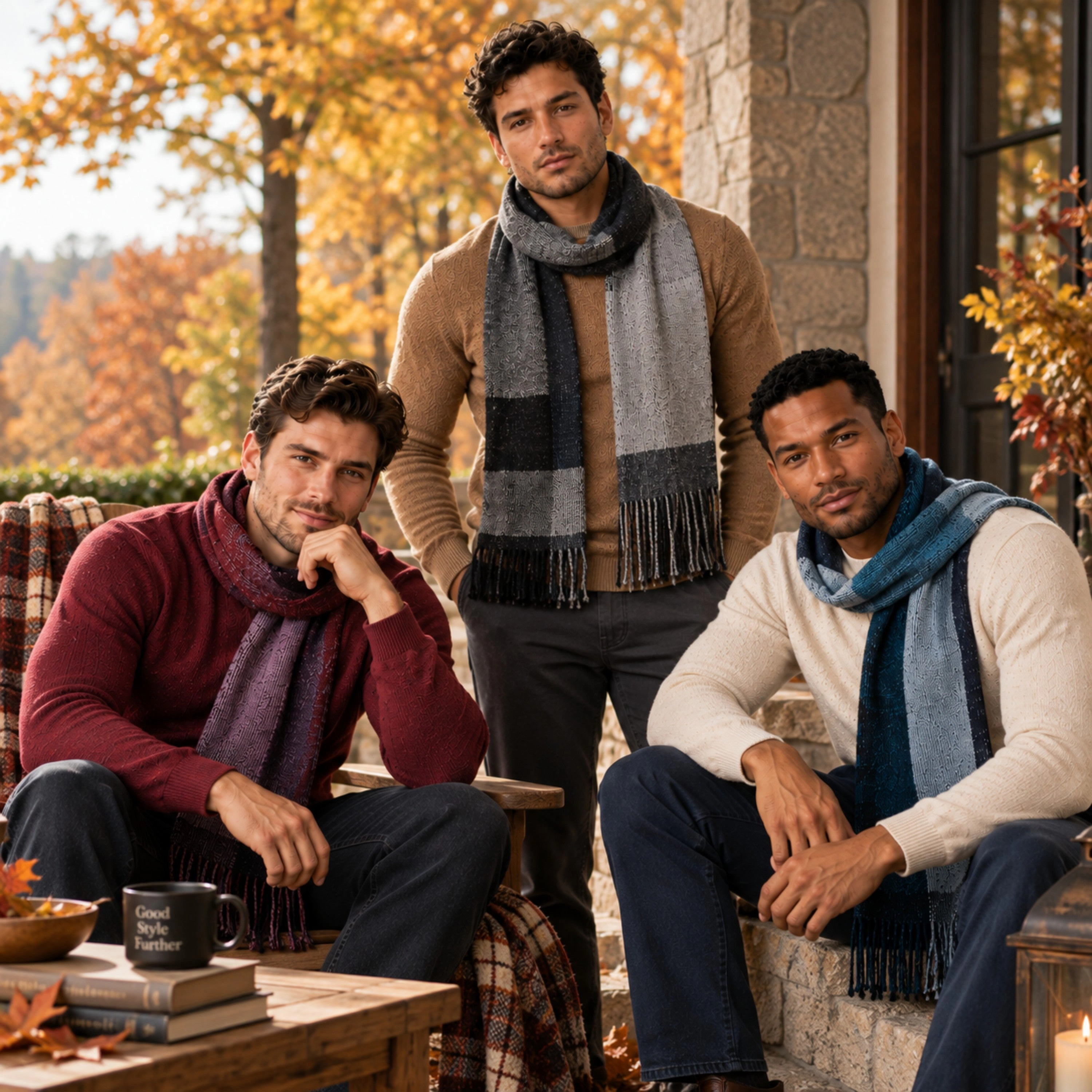 Mio Marino Men's King Striped Knit Scarf