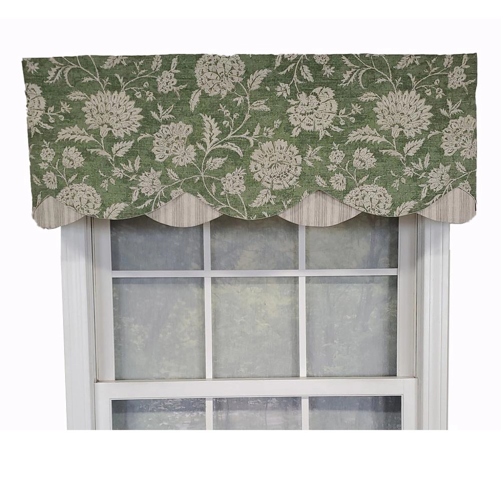 RLF Home Luxurious Modern Design Classic Basanti Petticoat Style Window Valance 50" x 15" Pine
