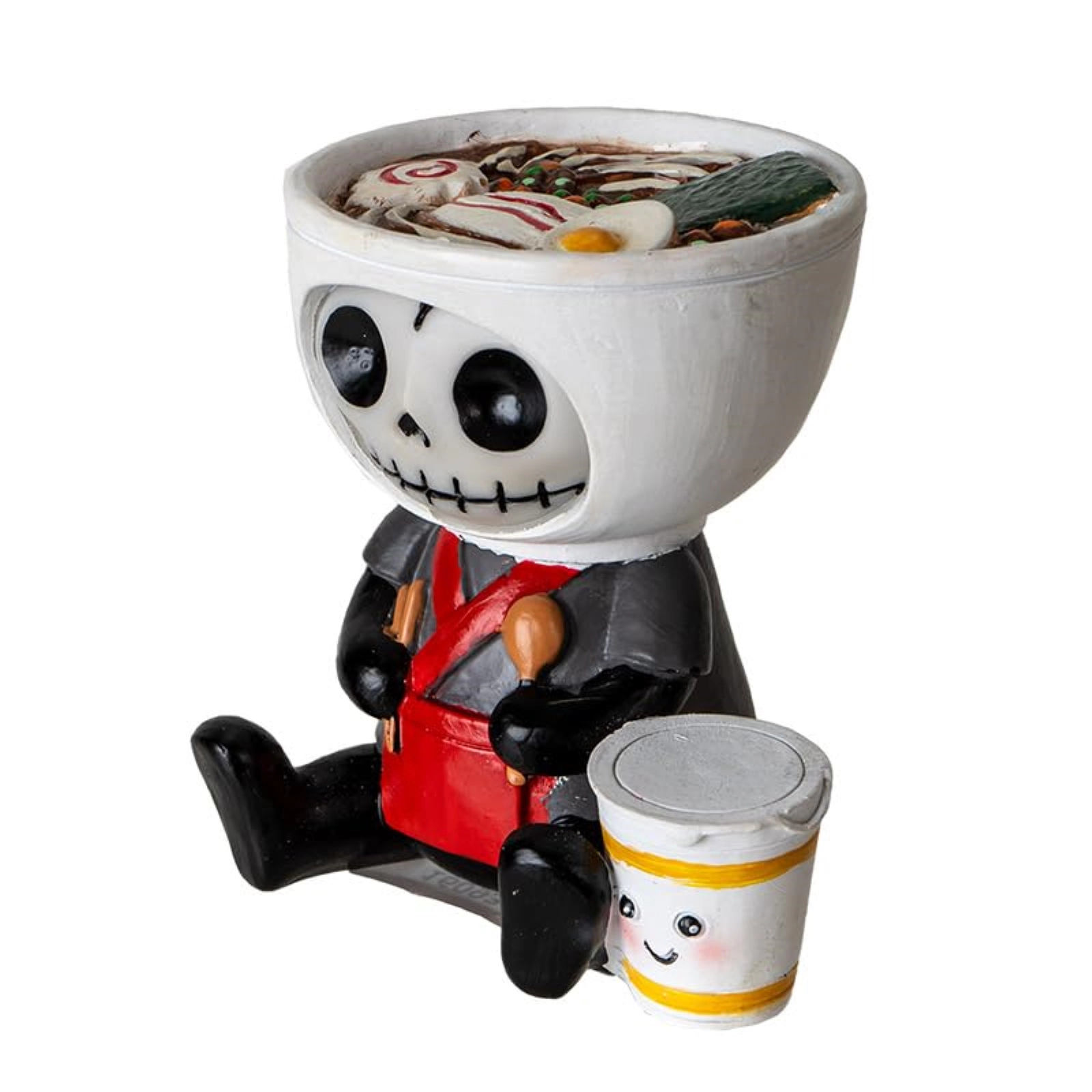 Pacific Giftware Furrybones Ramon Figurine Skeleton in Adorable Ramen Bowl Costume with Cute Noodle Cup Friend 2.7 inch