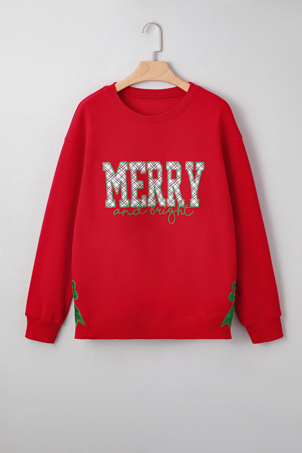 Threaded Pear Women's Paulina Bow Decor Christmas Sweatshirt
