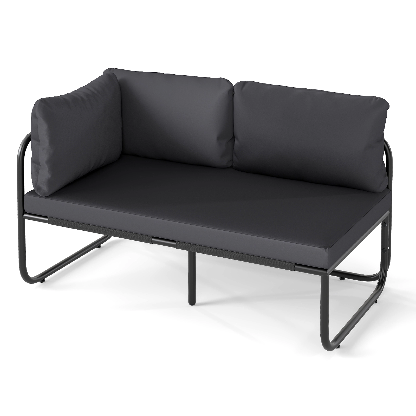 LJG Patio Loveseat Sofa Couch with Removable Pillows and Seat Cushion