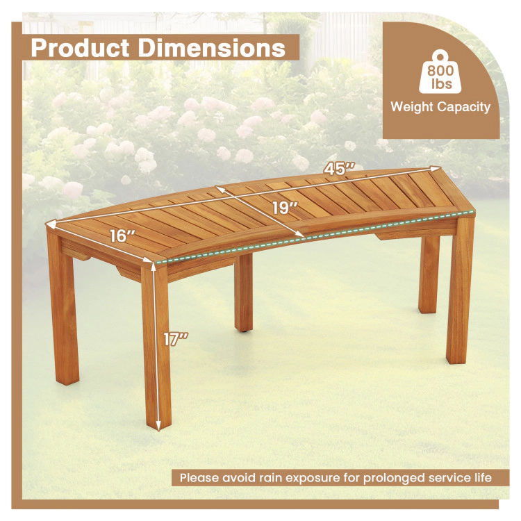 Hivvago Set Of 2 Acacia Wood Outdoor Garden Benches- 2 Pieces