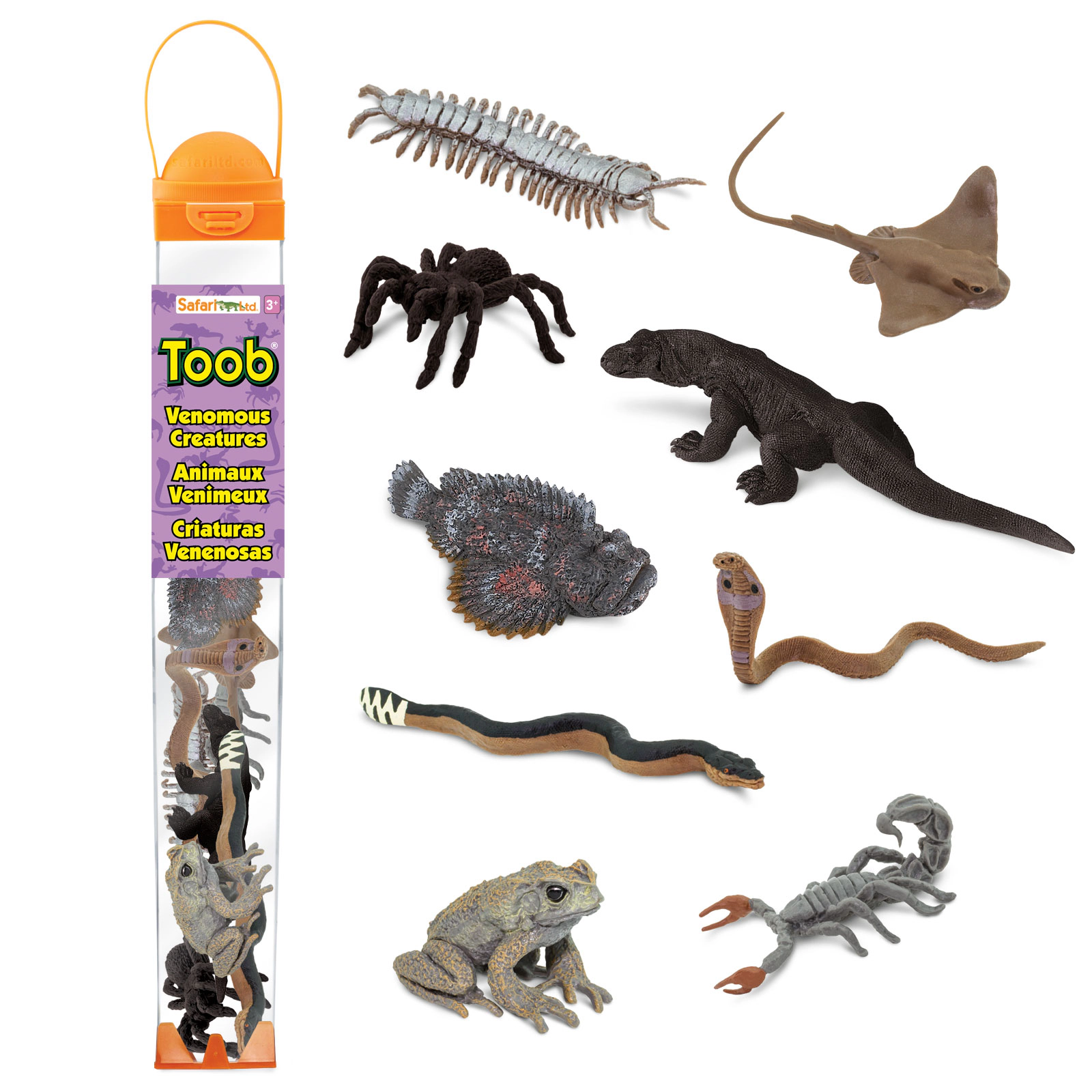 Safari Ltd. - Venomous Creatures TOOB - contains 9 Mini Figurines