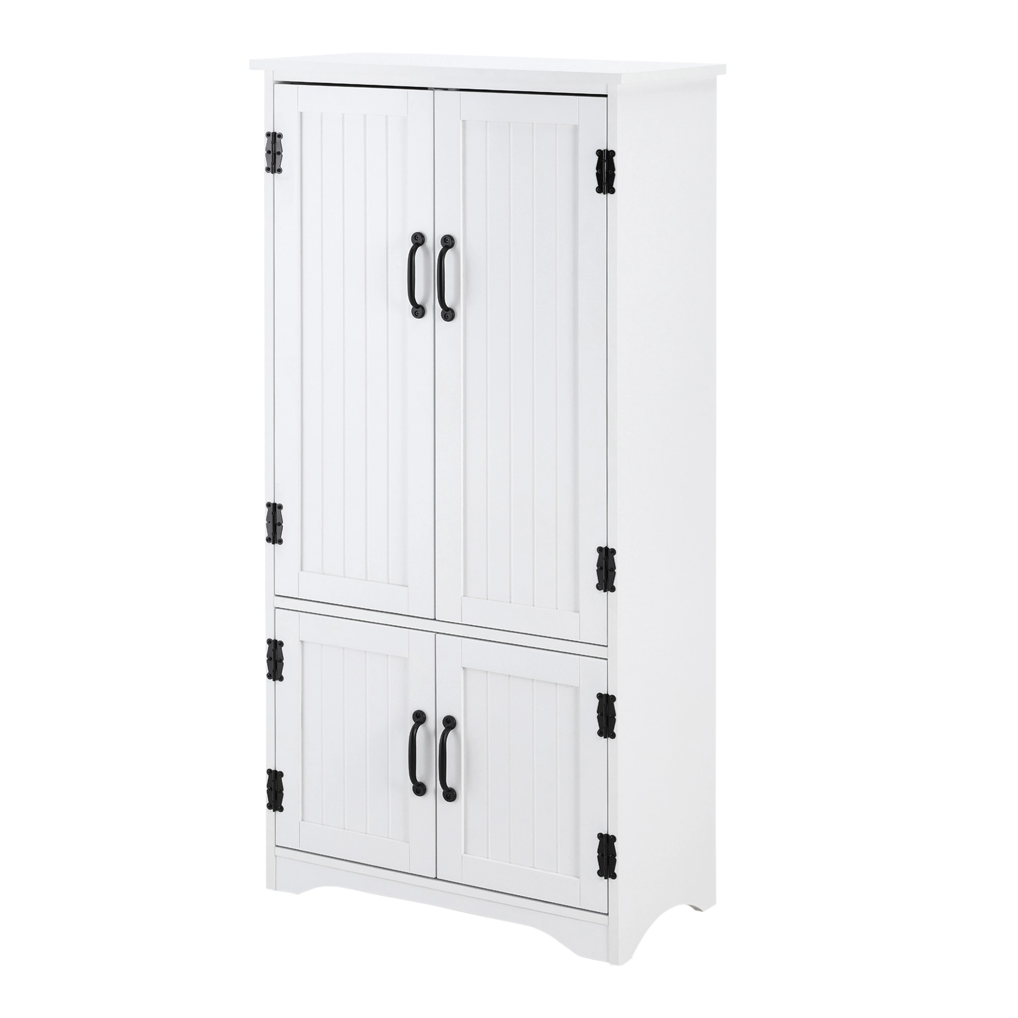 HONGGE Accent Floor Storage Cabinet Kitchen Pantry with Adjustable Shelves and 2 Lower Doors