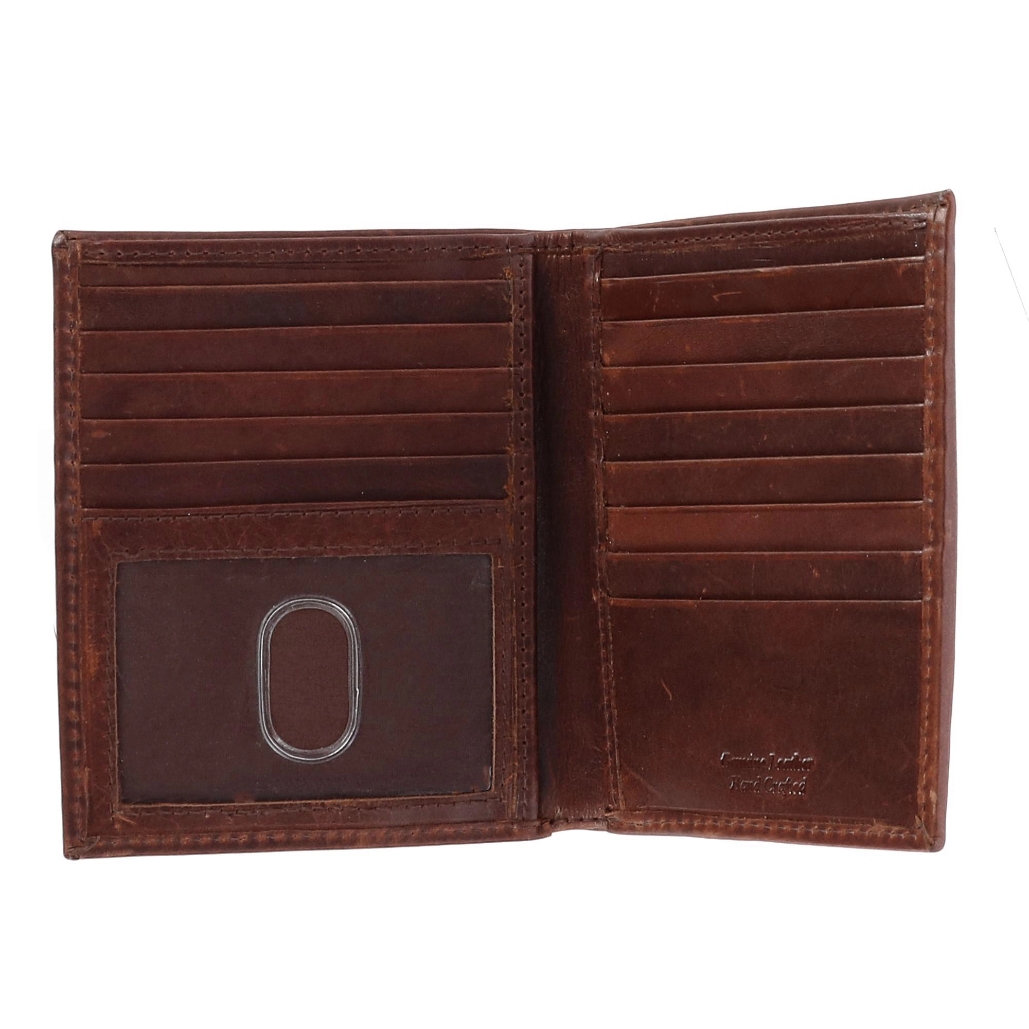 CTM® Men's Oil Pull Up Leather Hipster Bifold Wallet