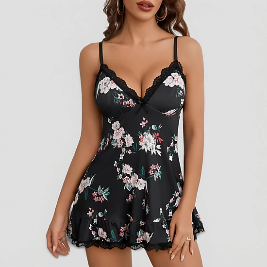 Avidlove Women's Modal Lace V Neck Sleeveless Mini Chemise