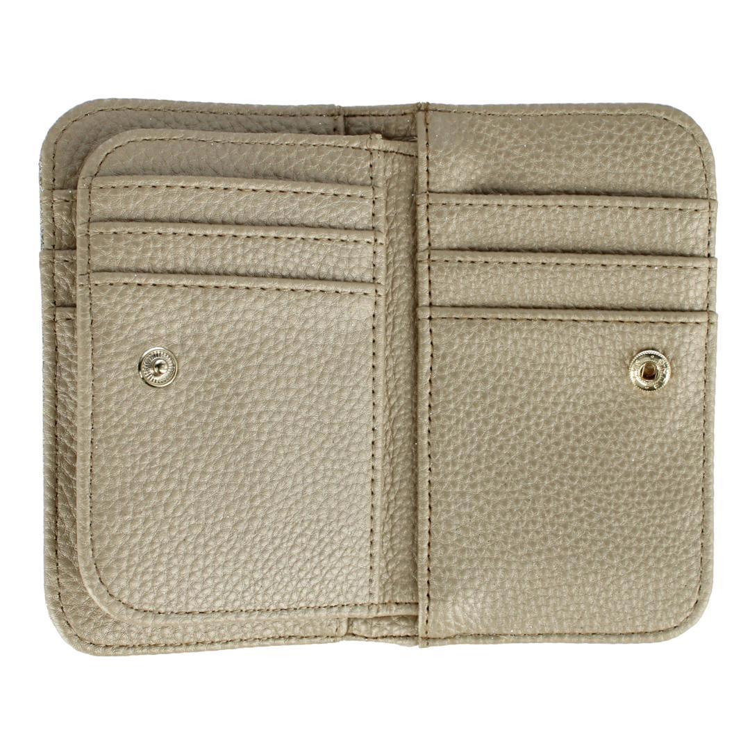 Buxton Women's Sparkle Vegan Leather Snap Card Case