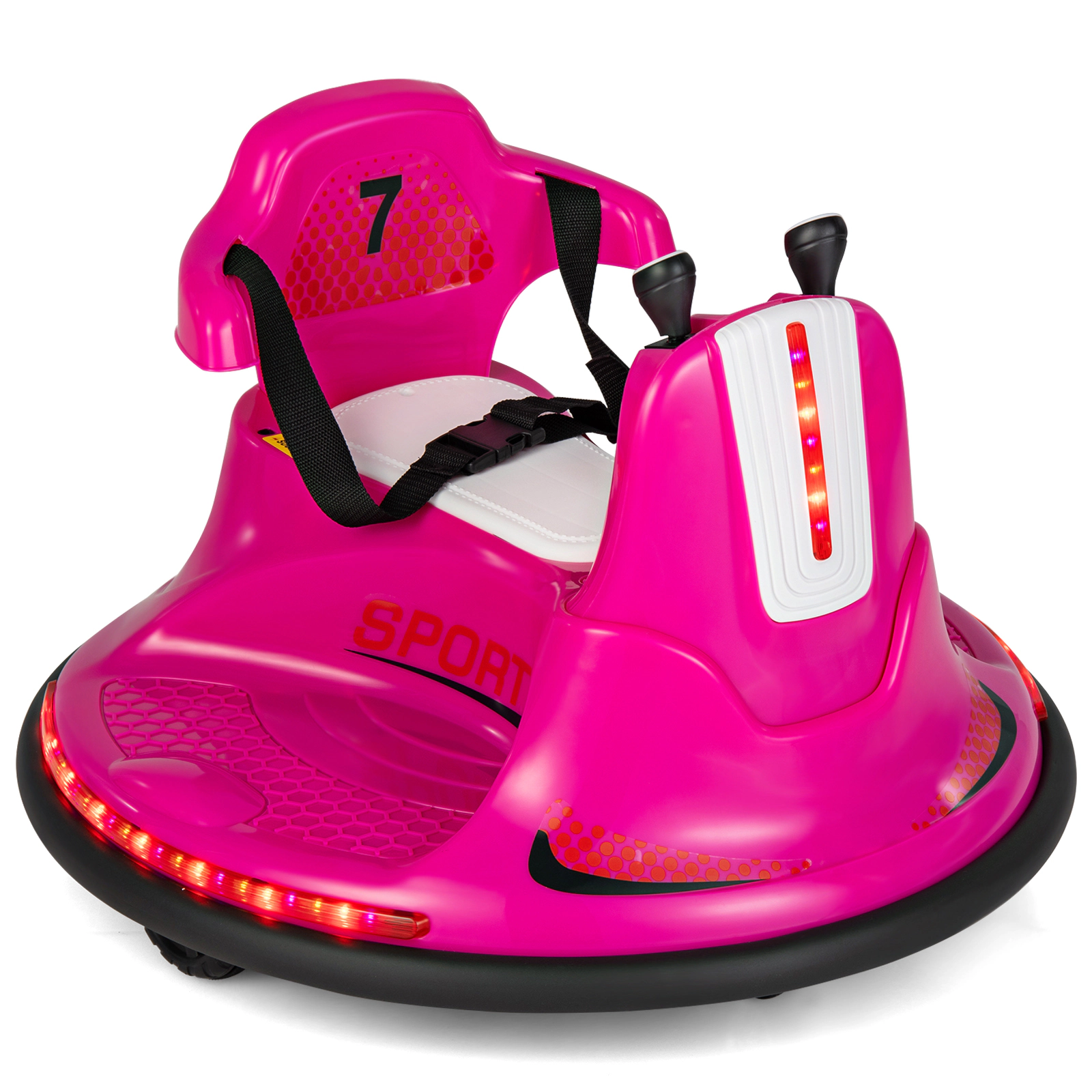 SUGIFT 12V Ride On Bumper Car with Remote Control Lights and Music 66-lb Capacity Ages 37-95 Months 26-in Wide Pink