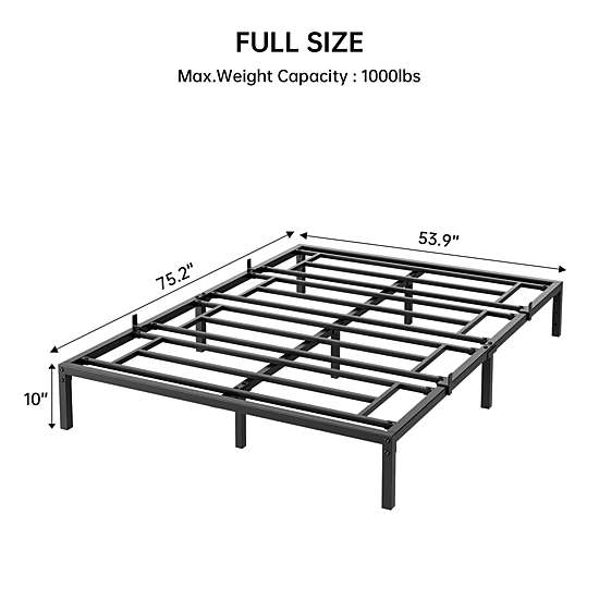BebreezChic Full Size 8-Inch Modern Metal Under-Bed Storage Platform ...