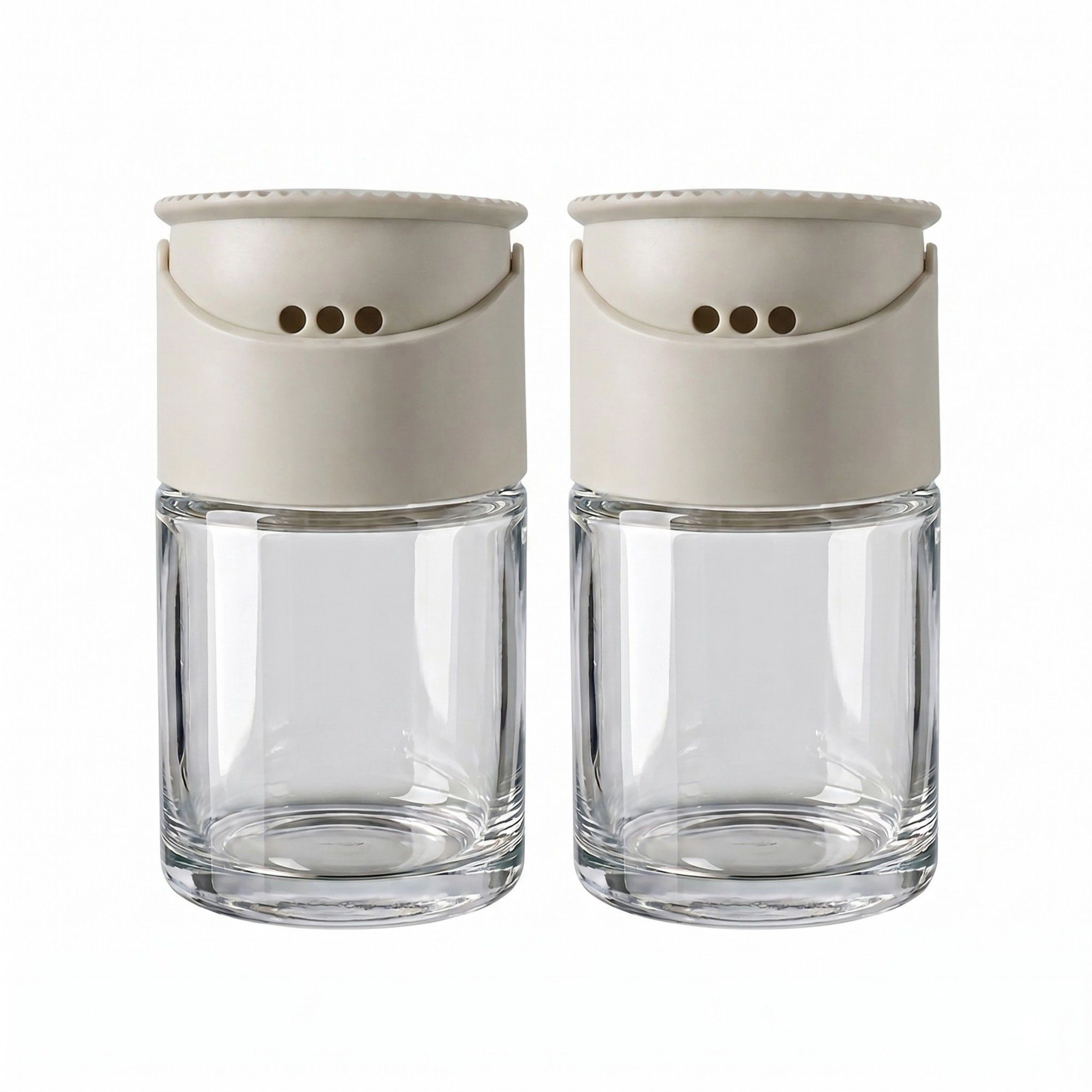 Alilang Women 2-Piece Glass Spice Jar Set with Adjustable Shaker Lids