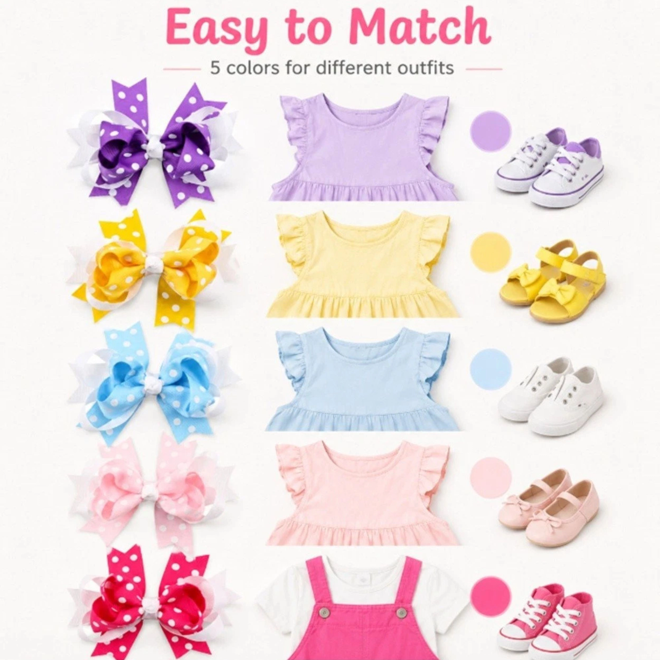 Home Collection 5-Piece Girls Bow Hair Clips Set Cute Bowknot Barrettes