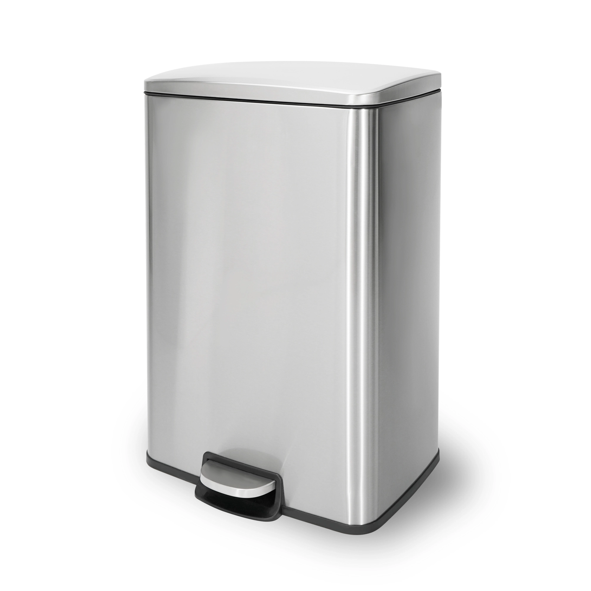 Innovaze 13 Gal./50 Liter Rectangular Stainless Steel Step-on Trash Can for Kitchen