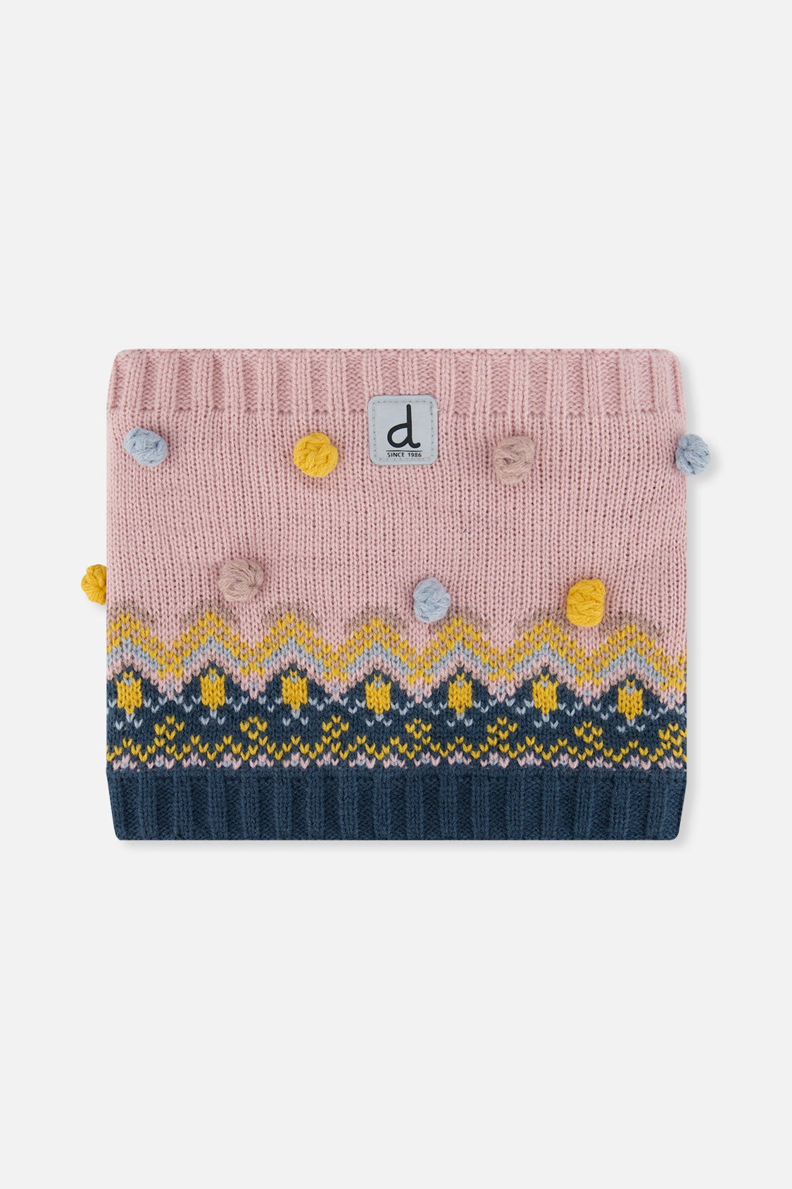 Deux par Deux Girls Geometric Jacquard Winter Knit Neckwarmer 2-6 Years