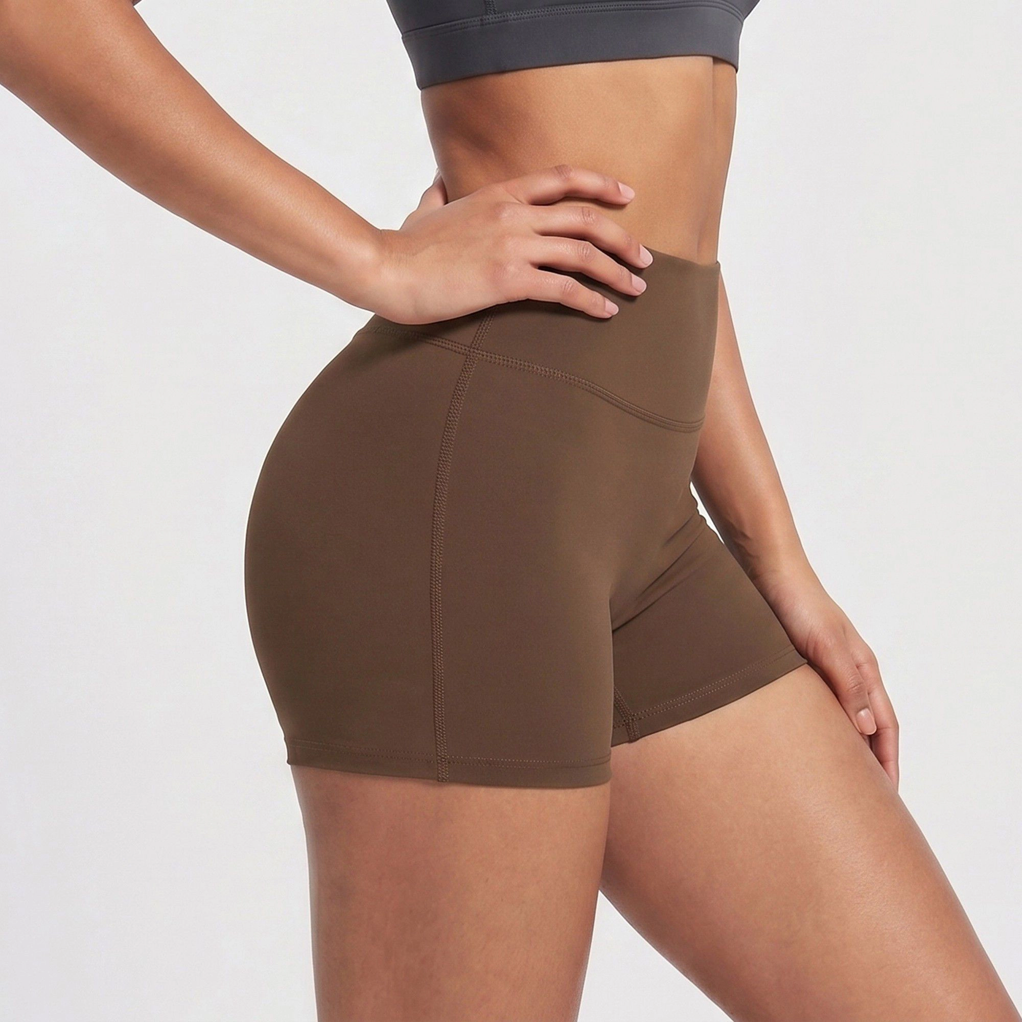 Anna-Kaci Women's High Waist Workout Biker Shorts Wide Waistband Yoga Training Active