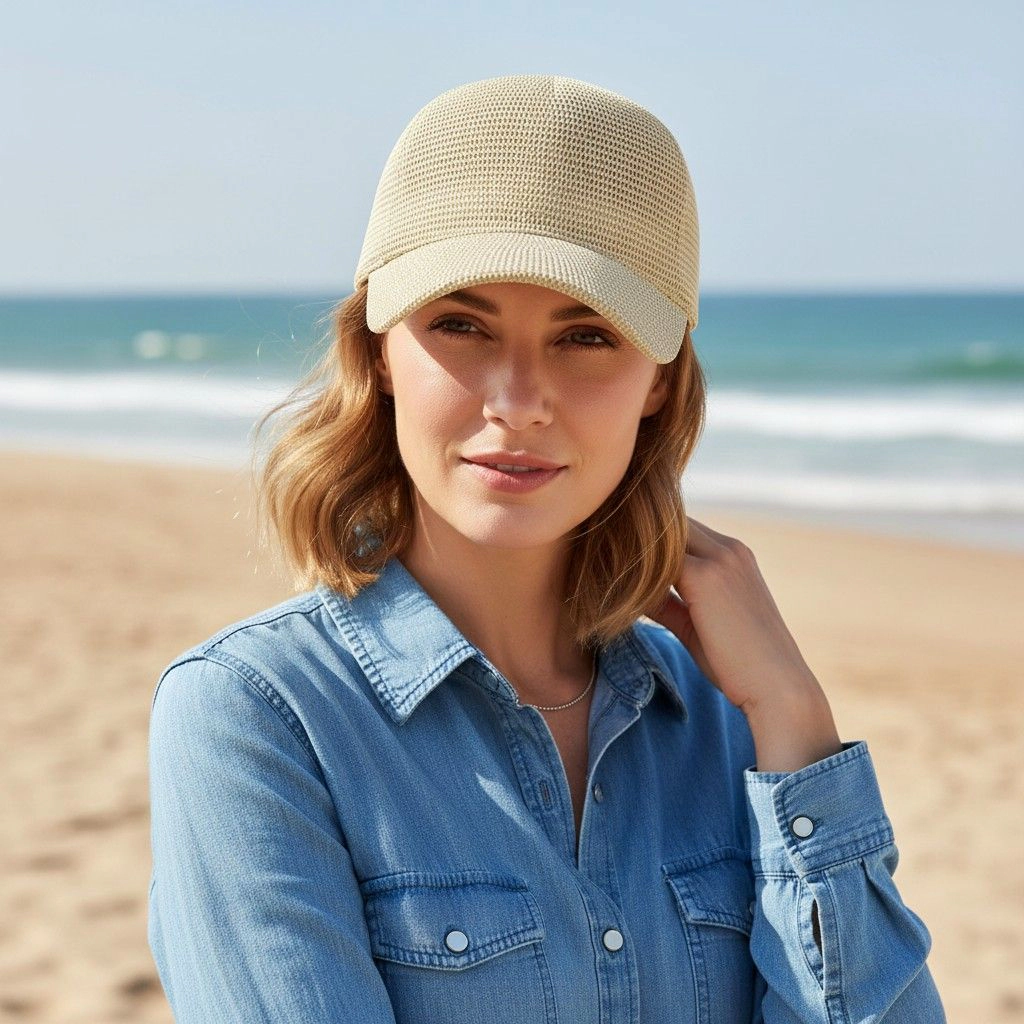 Anna-Kaci Women's Women Straw Baseball Cap Lightweight Breathable Sun Hat Casual Summer Visor