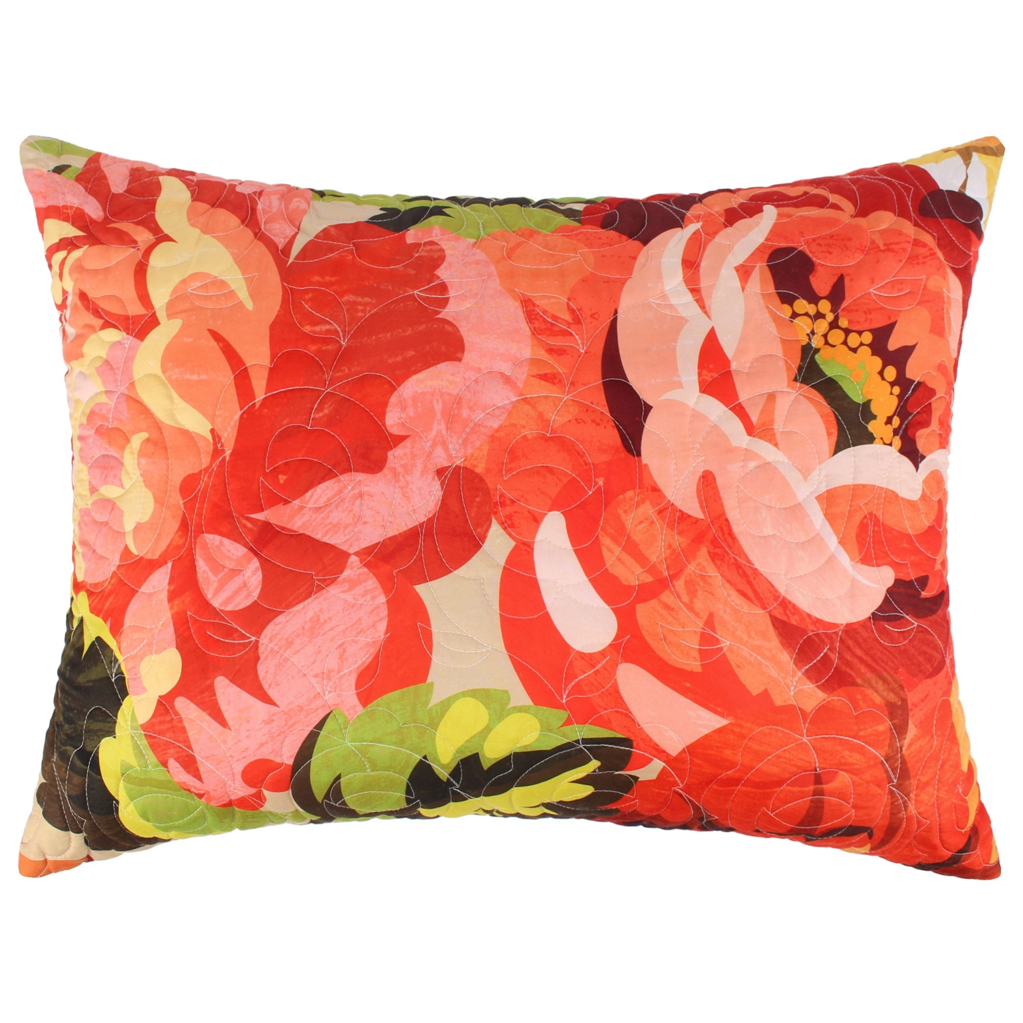 Greenland Home Senna Modern Boho Floral Quilted Pillow Sham