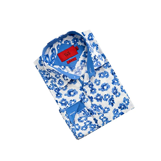 Elie Balleh Slim Fit Mens Floral Sport Button-Down Shirt