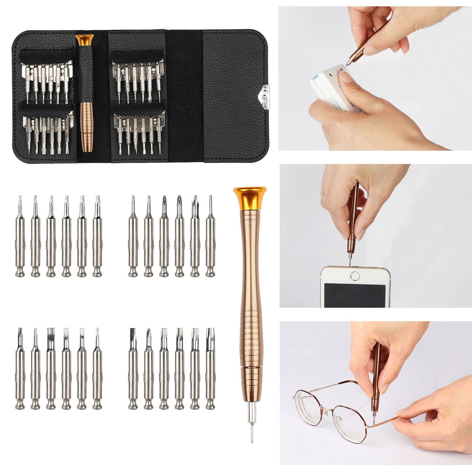 GBruno 25-in-1 Precision Screwdriver Wallet Kit