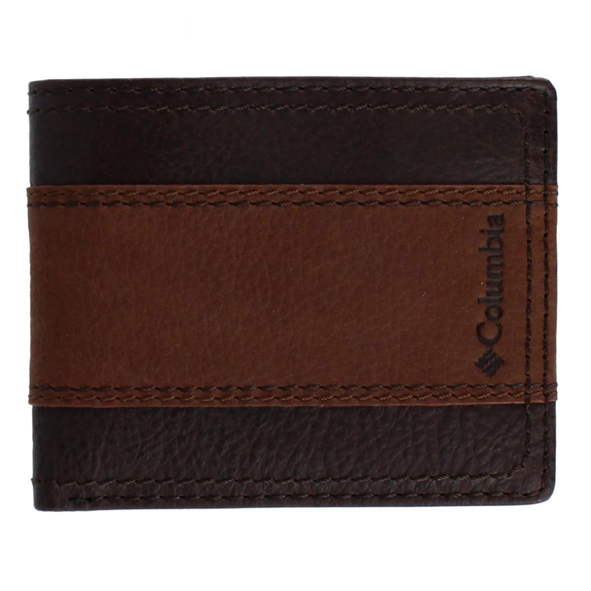 Columbia Men's Leather RFID Two Tone Bifold Wallet