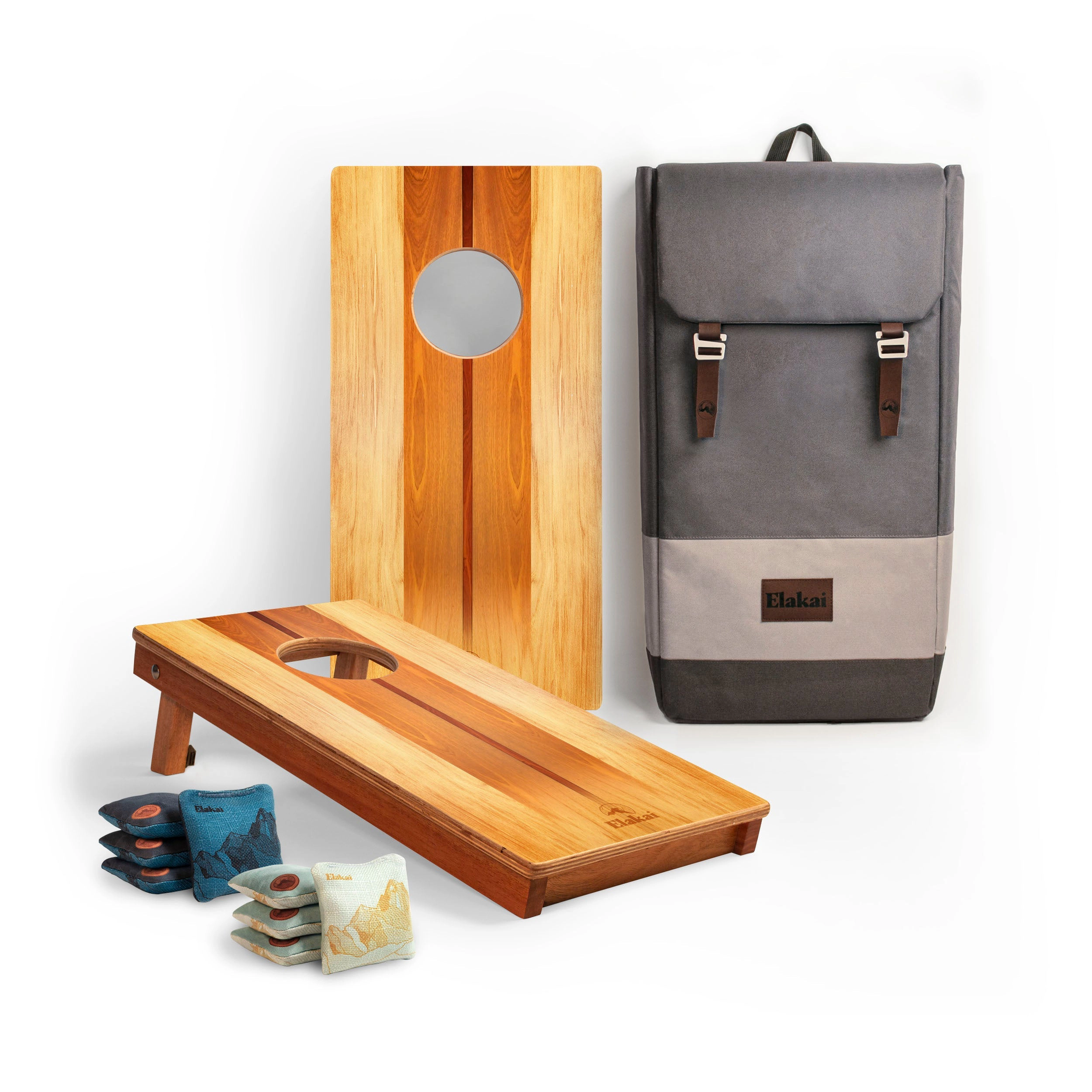 Elakai 1ft x 2ft Woody Mahogany Pathfinder Cornhole Board Set
