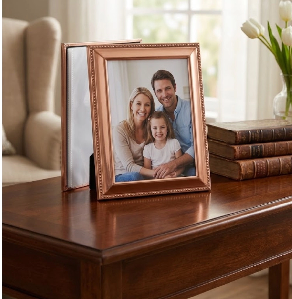 Jiallo Copper Finish Wide Border Photo Frame, 9x7 (for 4x6 photo)