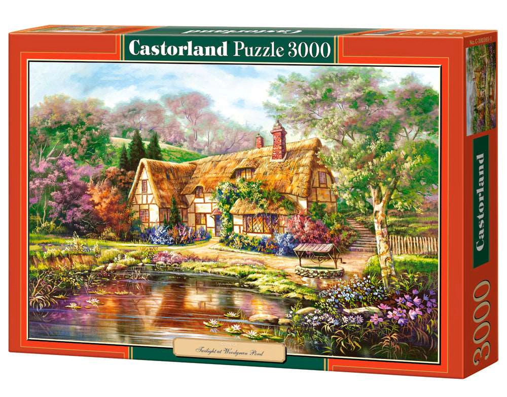 CASTORLAND 3000 Piece Jigsaw Puzzles, Twilight at Woodgreen Pond, Charming Nook, Pond, C-300365-2