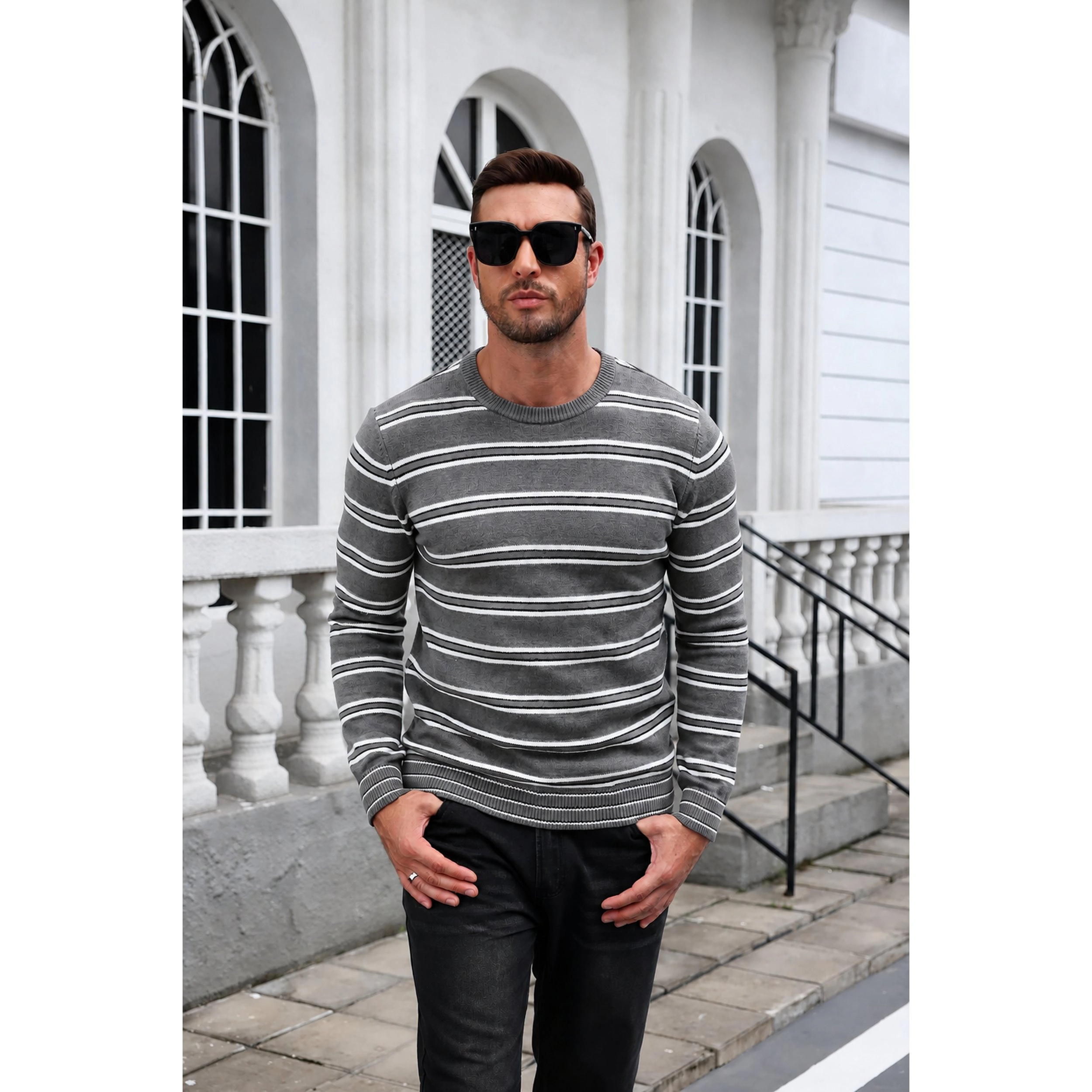 COOFANDY Men's Regular Fit Crew Neck Long Sleeve Pullover Sweater