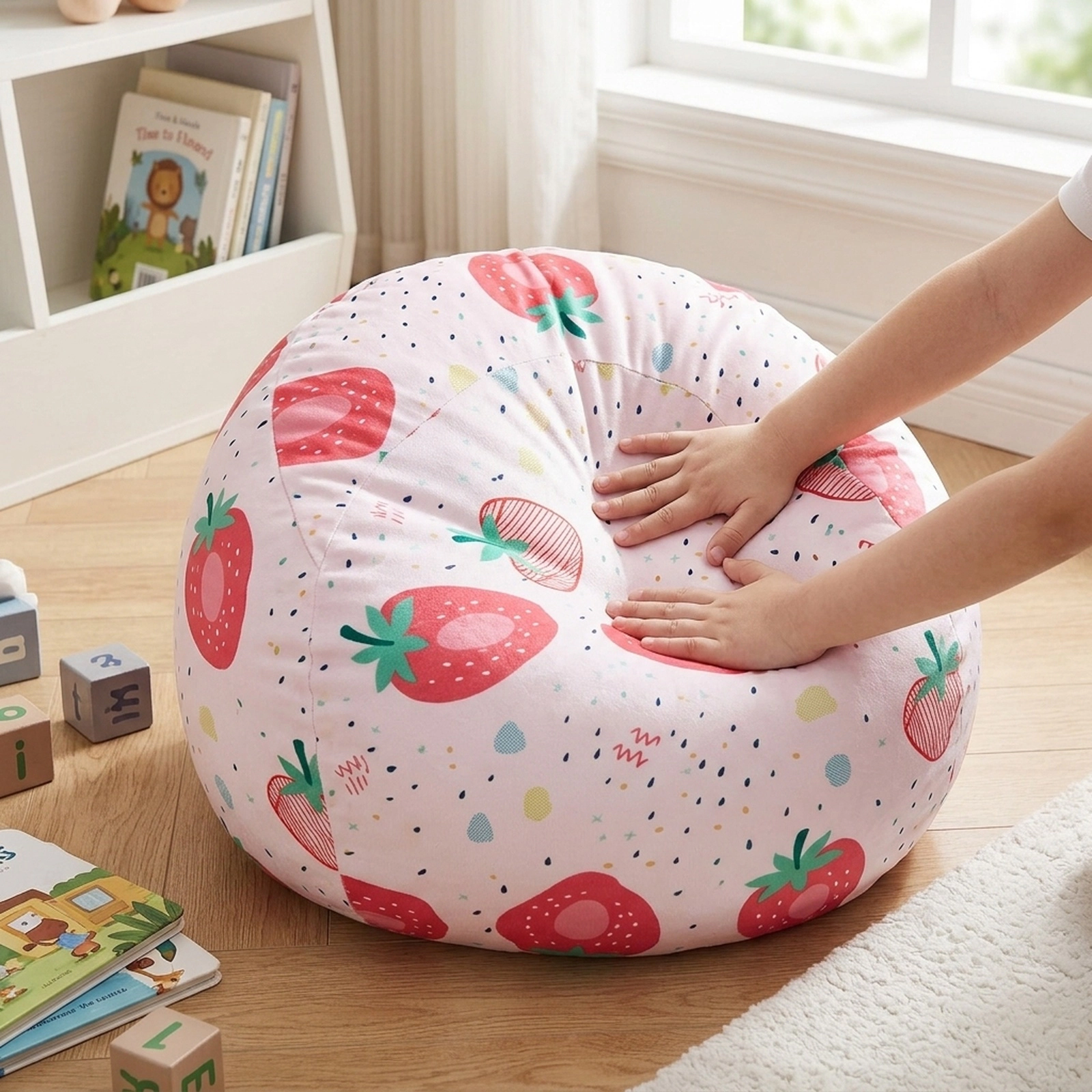 SUGIFT Pink Kids Sofa Chair with Pillow, Velvet Toddler Armchair