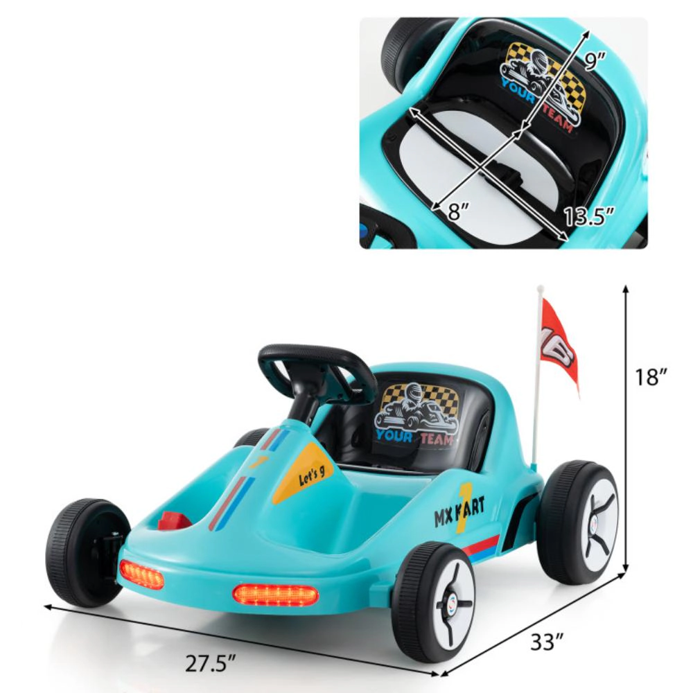 Hivvago 12V Electric Go Kart for Kids Race Toy with Remote Control and Music