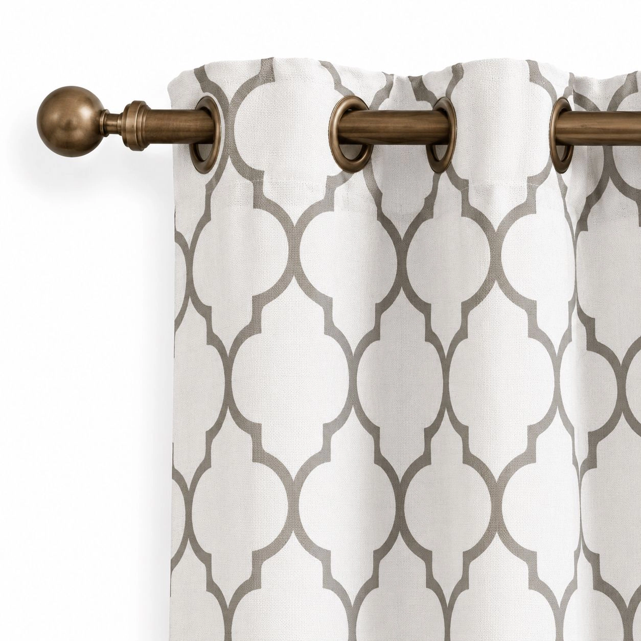 Kate Aurora Extra Long Fallon 2 Piece Sheer Lattice Design Grommet Top Window Curtain Panels - 112 in.
